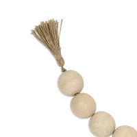 Cheungs Akaida Light Brown Wood Bead Tassel Handmade Tabletop Decor