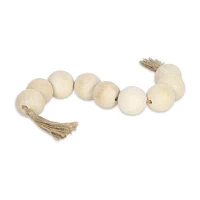 Cheungs Akaida Light Brown Wood Bead Tassel Handmade Tabletop Decor