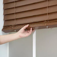 Cut-to-Width 2" Cordless Faux-Wood Blinds