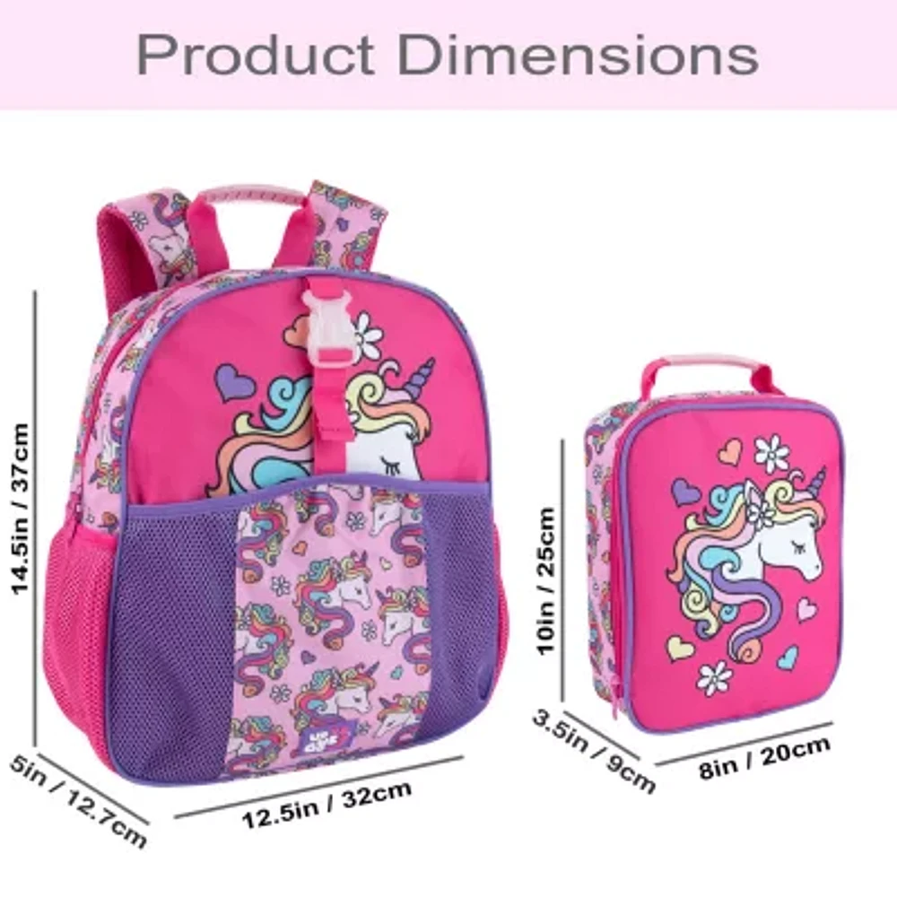 AD Sutton Up We Go Unicorn 3 Piece Backpack Set