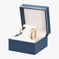 Silver Reflections 24K Gold Over Brass Hoop Earrings