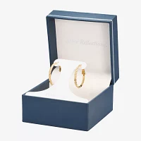 Silver Reflections 24K Gold Over Brass 25mm Hoop Earrings