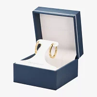 Silver Reflections 24K Gold Over Brass Hoop Earrings
