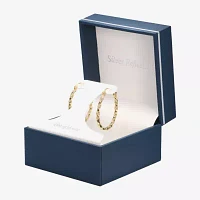 Silver Reflections Womens 24K Gold Over Brass 32mm Hoop Earrings