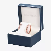 Silver Reflections 24K Rose Gold Over Brass Round Hoop Earrings