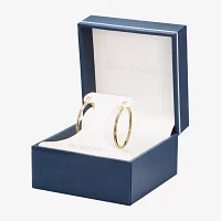 Silver Reflections Womens 24K Gold Over Brass 28.5mm Hoop Earrings