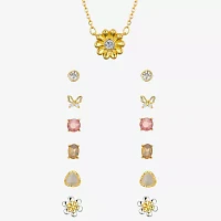 Sparkle Allure A Week Of Sparkle 7-pc. Cubic Zirconia 14K Gold Over Brass Butterfly Flower Jewelry Set