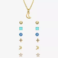 Sparkle Allure A Week Of Sparkle 7-pc. Cubic Zirconia 14K Gold Over Brass Moon Star Jewelry Set