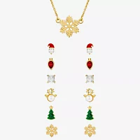 Sparkle Allure A Week Of Sparkle Holiday 7-pc. Cubic Zirconia 14K Gold Over Brass Snowflake Jewelry Set