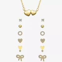 Sparkle Allure A Week Of Sparkle 7-pc. Cubic Zirconia 14K Gold Over Brass Bow Heart Jewelry Set