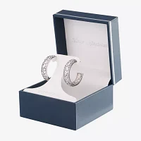 Silver Reflections Pure Silver Over Brass Round Hoop Earrings