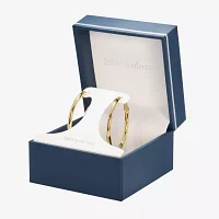 Silver Reflections 24K Gold Over Brass Hoop Earrings