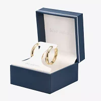 Silver Reflections 24K Gold Over Brass 30mm Hoop Earrings