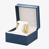 Silver Reflections 24K Gold Over Brass Hoop Earrings