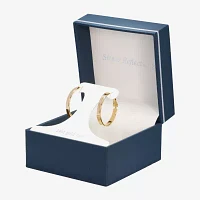 Silver Reflections 24K Gold Over Brass 26mm Hoop Earrings