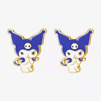 Gold Tone 18K Gold Over Brass Hello Kitty Kuromi My Melody 2 Pair Earring Set