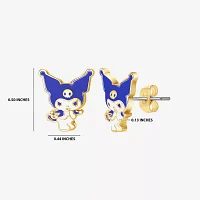 Gold Tone 18K Gold Over Brass Hello Kitty Kuromi My Melody 2 Pair Earring Set