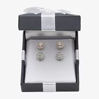 Genuine White Cultured Freshwater Pearl Sterling Silver Earring Set