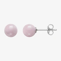 Genuine Pink Quartz Cultured Freshwater Pearl Sterling Silver Earring Set