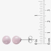 Genuine Pink Quartz Cultured Freshwater Pearl Sterling Silver Earring Set