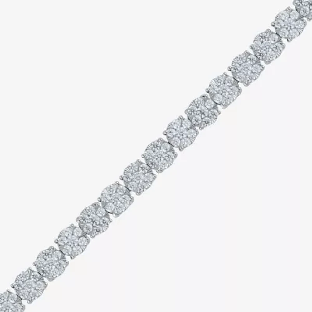(H-I / I1) 4 CT. T.W. Lab Grown White Diamond 10K White Gold 7.25 Inch Tennis Bracelet
