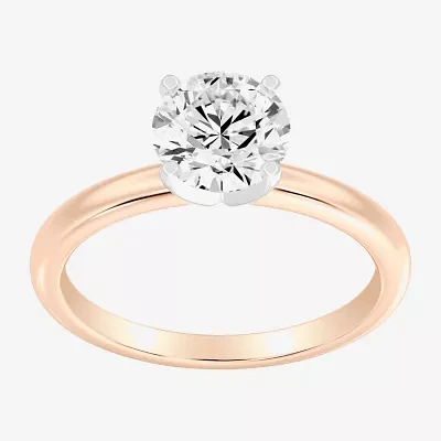 1 1/2 CT..Round Lab-Grown (G / Si2) Diamond Solitaire Engagement Ring 14K Gold