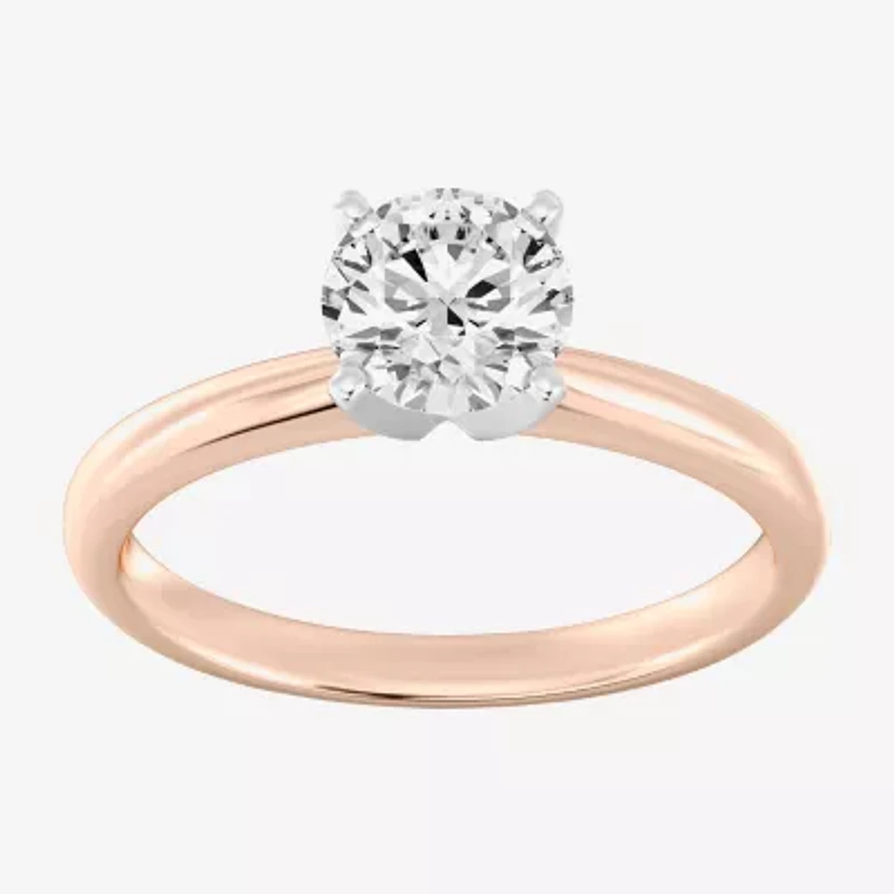 (G / SI2) Womens 1 1/4 CT. Lab-Grown White Diamond Round Solitaire Engagement Ring 14k Gold