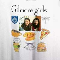 Gilmore Girls Lorelai & Rory Screenshot Icons Crew Womens Neck Short Sleeve Crop Top Juniors