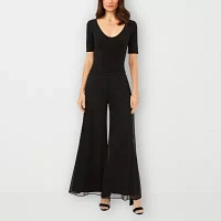 MSK Womens Mid Rise Wide Leg Palazzo Pant-Petite