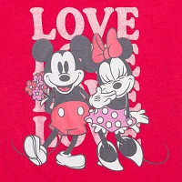 Disney Collection Little & Big Girls Crew Neck Short Sleeve Mickey Mouse Minnie Mouse Graphic T-Shirt