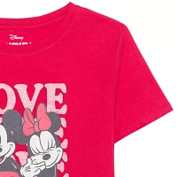 Disney Collection Little & Big Girls Crew Neck Short Sleeve Mickey Mouse Minnie Mouse Graphic T-Shirt