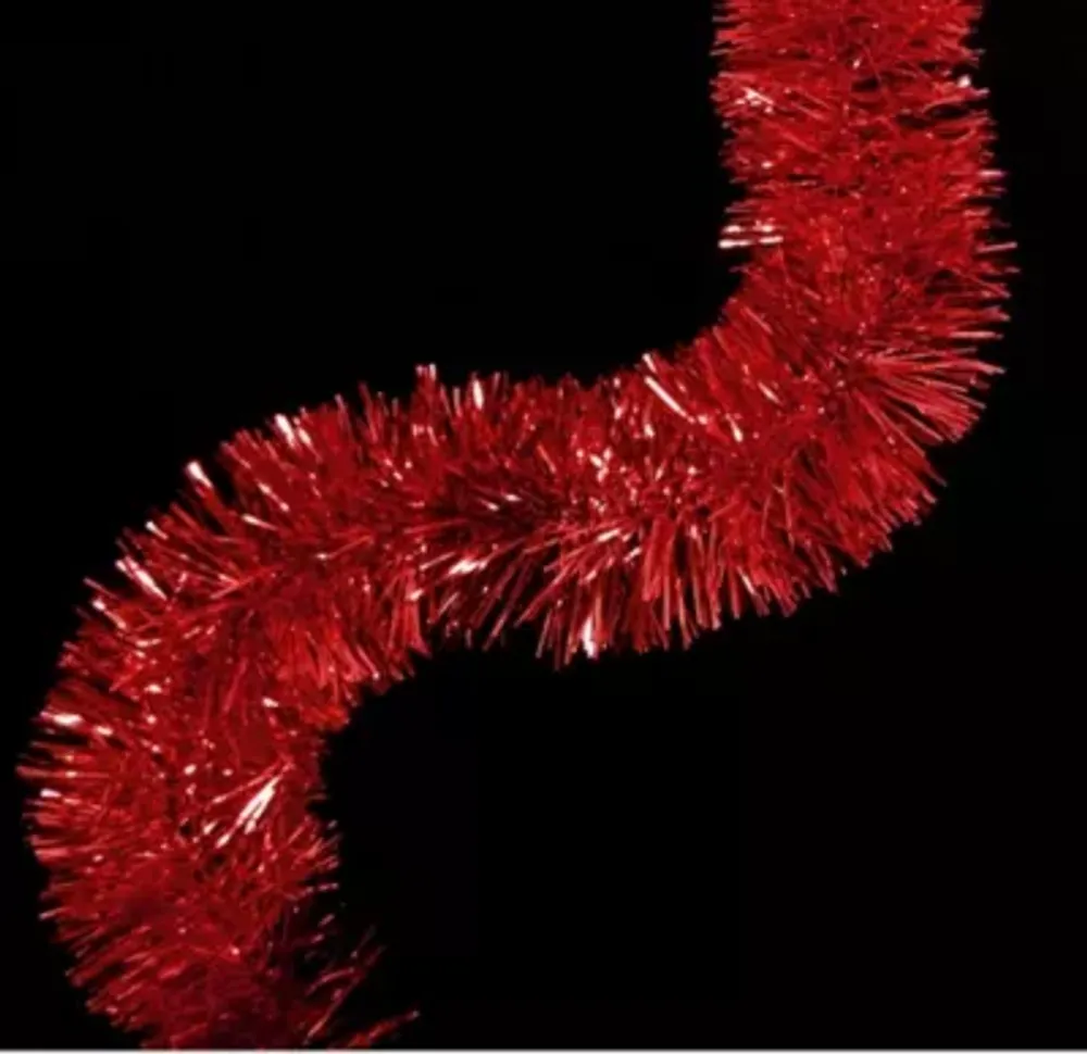 50' x 2.5'' Red Tinsel Artificial Christmas Garland - Unlit