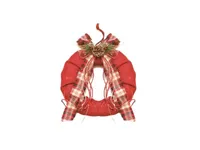 Red Plaid Bow and Pine Accents Artificial Christmas Wreath - 13-Inch  Unlit