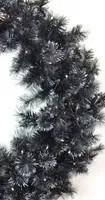 36'' Battery Operated Black Bristle Artificial Christmas Wreath  Warm White LED Lights