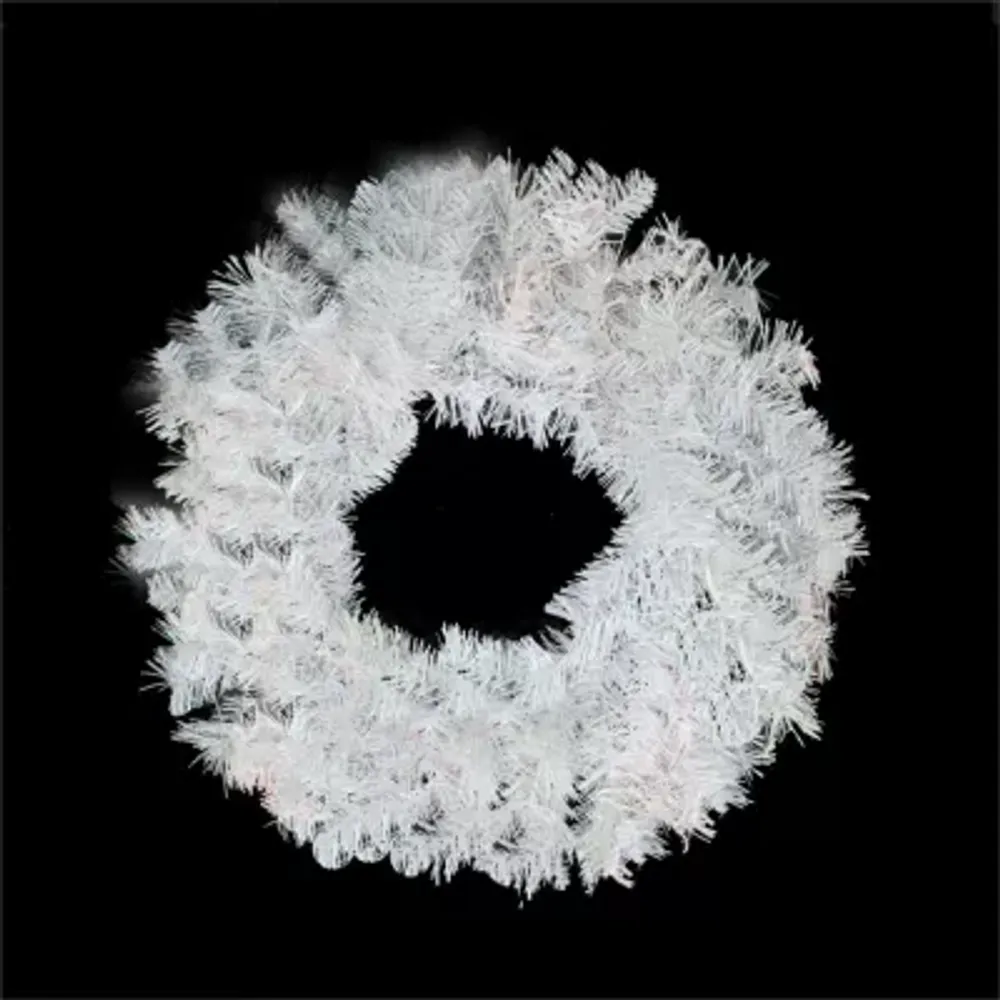 24'' White and Silver Mixed Pine Artificial Christmas Wreath - Unlit