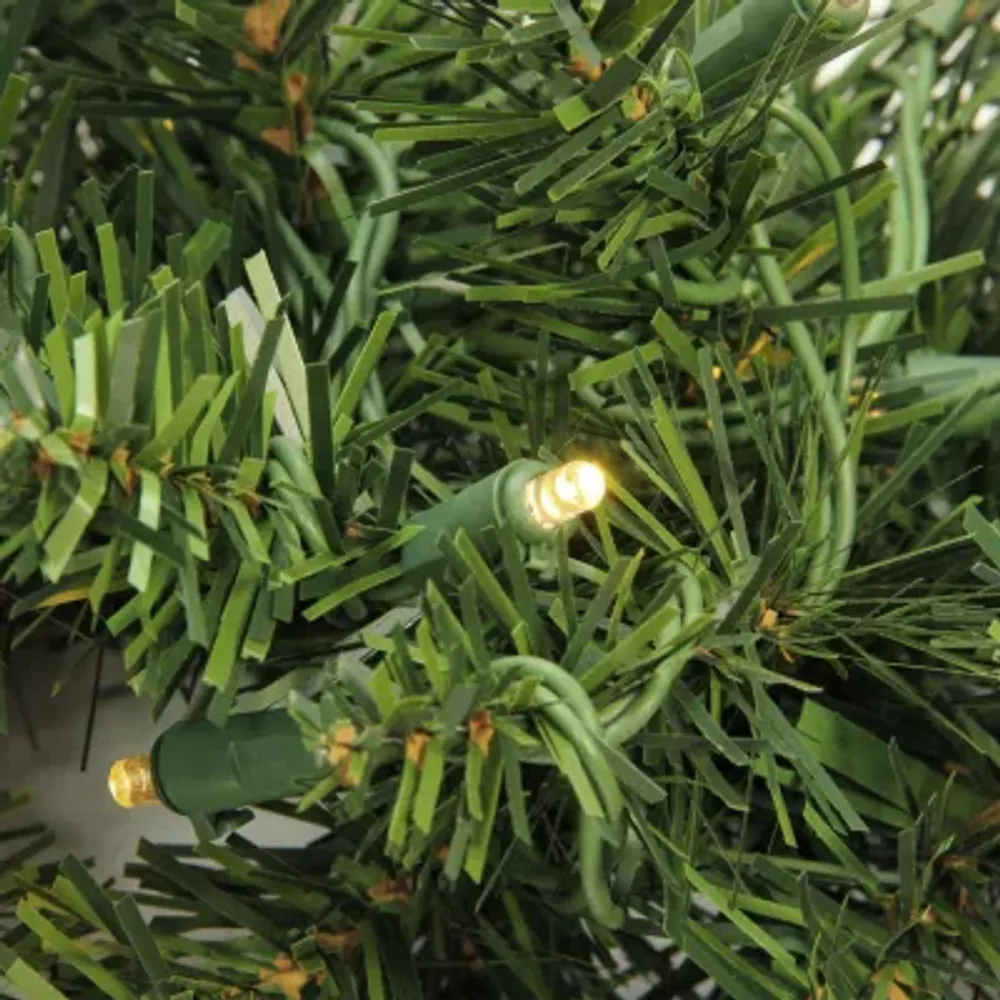 Pre-Lit Buffalo Fir Commercial Artificial Christmas Wreath - 72-Inch  White Lights