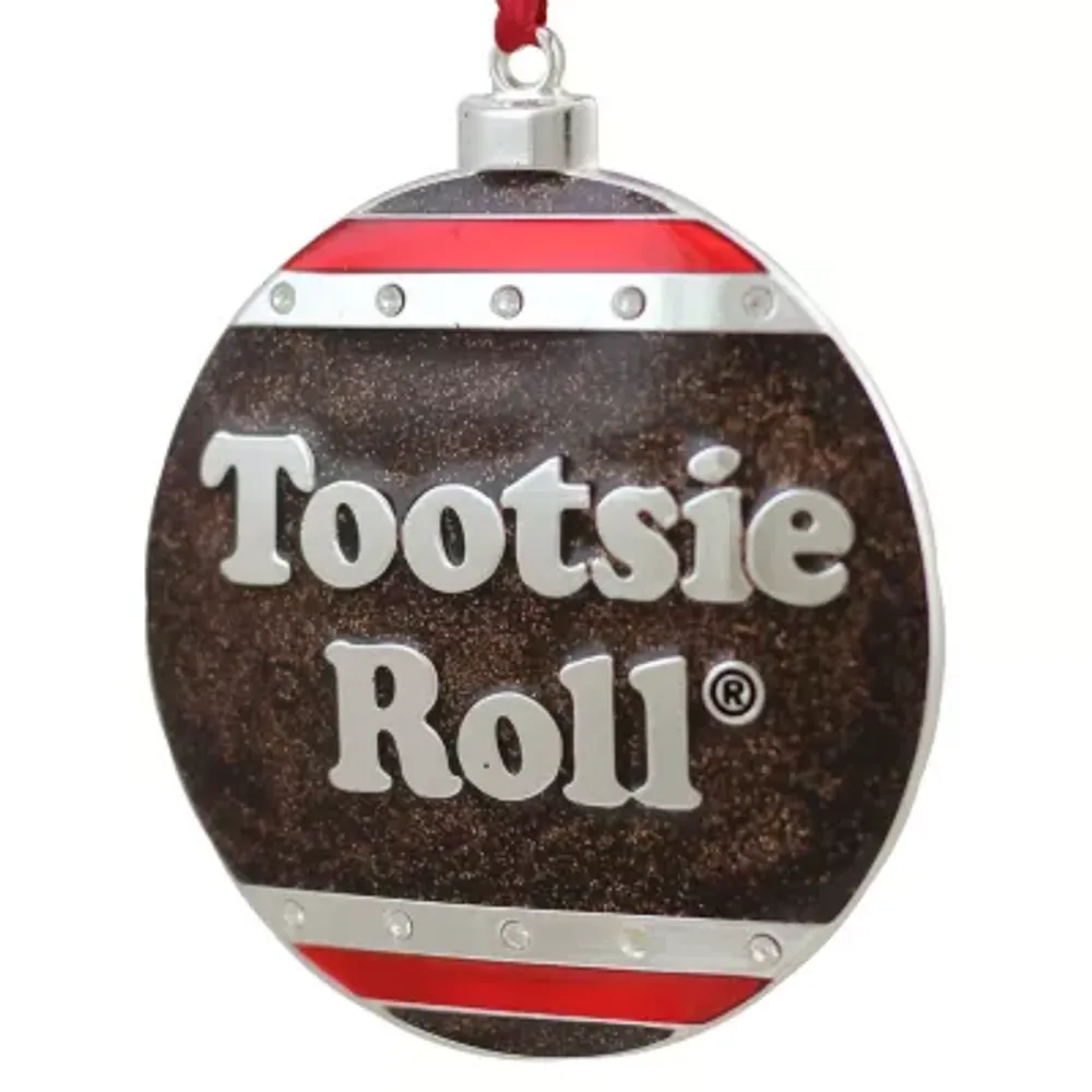 3.5'' Silver and Brown ''Tootsie Roll'' Candy Logo Christmas Ornament