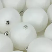 32ct Winter White Shatterproof Matte Christmas Ball Ornaments 3.25'' (80mm)