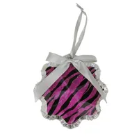 4.5'' Magenta Pink and Gray Glittered Snowflake Prism Christmas Ornament
