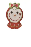 8.5'' Red and Green Glittered Shatterproof Gingerbread Girl Christmas Ornament