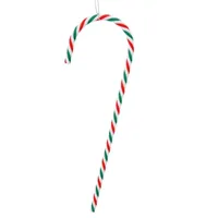 Set of 2 Red and Green Striped Candy Cane Christmas Ornaments 18"