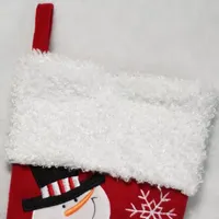 19'' Red and White Embroidered Snowmen Letter to Santa Christmas Stocking