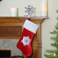 19.25'' Red and White Pepsi Snowflake Embroidered Christmas Stocking