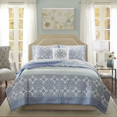 Madison Park Essentials Nova Complete Quilt Set With Cotton Bed Sheets