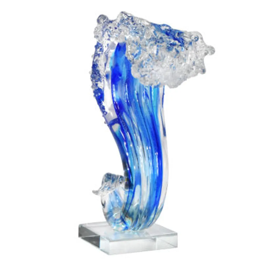 Dale Tiffany Iceland Wave Art Glass Sculpture