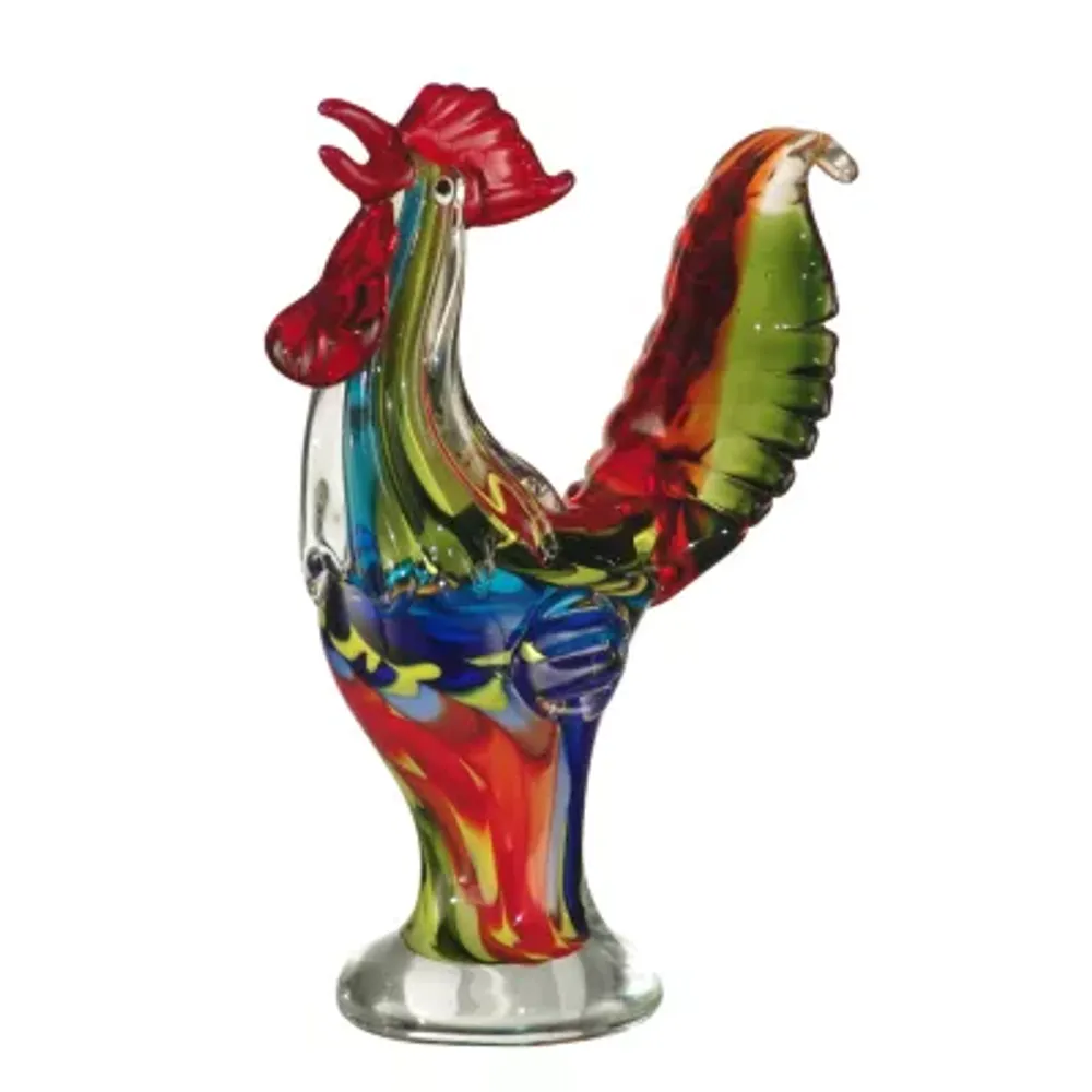 Dale Tiffany Rooster Art Glass Sculpture