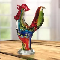 Dale Tiffany Rooster Art Glass Sculpture