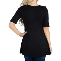 24/7 Comfort Apparel Elbow Sleeve Tunic Top