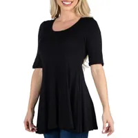 24/7 Comfort Apparel Elbow Sleeve Tunic Top