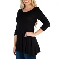 24/7 Comfort Apparel 3/4 Sleeve Tunic Top